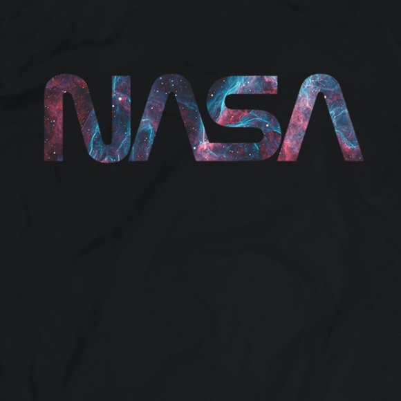 Nasa Nebula Worm Logo Black Tee - Picture 2 of 2